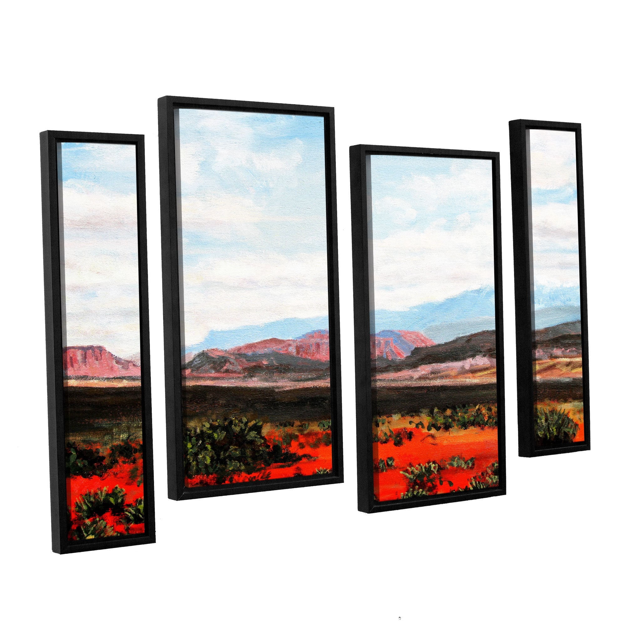 ArtWall Gene Foust "Joyride" 4-Piece Floater Framed Canvas Staggered Set