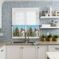 thumbnail image 6 of Sky Blue Snowman Christmas Kitchen Curtains and Valances Set, Xmas Tree Winter Snowflake Rod Pocket Window Valance 18 Inch Window Curtain Panels for Living Room Bedroom Laundry, 27.5x24in, 3 Pieces, 6 of 7