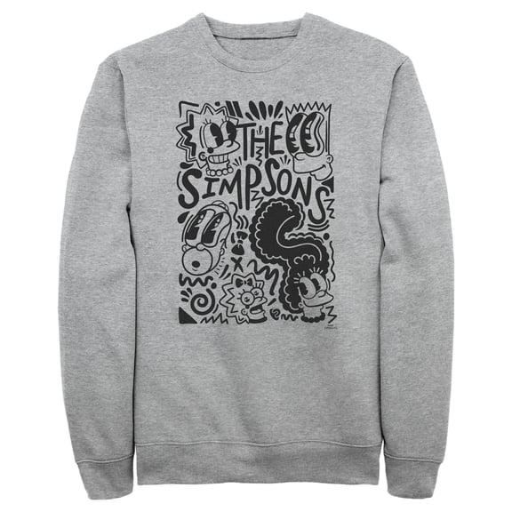 Men's The Simpsons Classic Pop Art Family Sweatshirt Athletic Heather Medium
