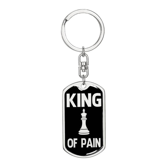 Chess Fan King Of Pain Keychain Dog Tag Stainless Steel or 18k Gold