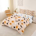 thumbnail image 3 of Homewish Cartoon Fall Pumpkin Bedding for Kids, Ghost Cat Bat Spooky Print Duvet Cover Full, Halloween Reversible, 3-Piece, 1 Duvet Cover and 2 Pillowcases, 3 of 6