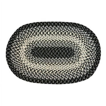Woodbridge Oval Collection 100% Wool 20' x 30' Oval Braided Rug in Gray