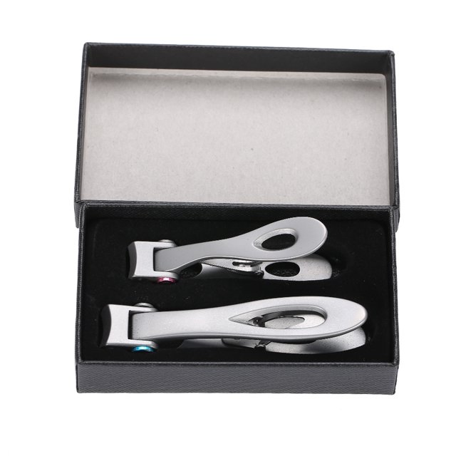 Herramienta de pedicura, cortador de uñas de acero inoxidable de 2 piezas, pinza de manicura diseñada meticulosamente