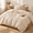 Beige Gingham-Full, variant on Beige Gingham Queen Size Microfiber Bedding Comforter Set with Pillowcases