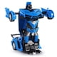 thumbnail image 3 of Robot de coche de transformación de Control remoto para niños, un botón, rotación de 360 grados, deformación a la deriva, vehículo RC azul, 3 of 5
