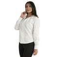 thumbnail image 4 of Phagun Long Sleeve Formal Shirts For Womens Solid Button Down Collar Neck Shirt, 4 of 7