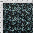 thumbnail image 2 of oneOone Viscose Chiffon Black Fabric Flower & Leaves Watercolor Quilting Supplies Print Sewing Fabric By The Yard 42 Inch Wide, 2 of 4