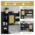 thumbnail image 4 of 6Tier Over The Toilet Storage Cabinet, Freestanding Above Toilet Space Saver Rack w/Adjustable Shelves, Sliding Door, Multifunctional Over Toilet Organizer for Bathroom (Black), 4 of 8