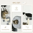 thumbnail image 4 of PawHut Cat Wall Shelves, 4 Piece Cat Wall Furniture, Light Gray, 4 of 8