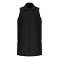 thumbnail image 4 of Women's Long Vest Plain Sleeveless Hood Winter Vest Outwear Jacket Lightweight Warm Coat Outerwear with Zip-Up and Cotton Material for Women's Casual Fashion and Apparel,Black,M, 4 of 6