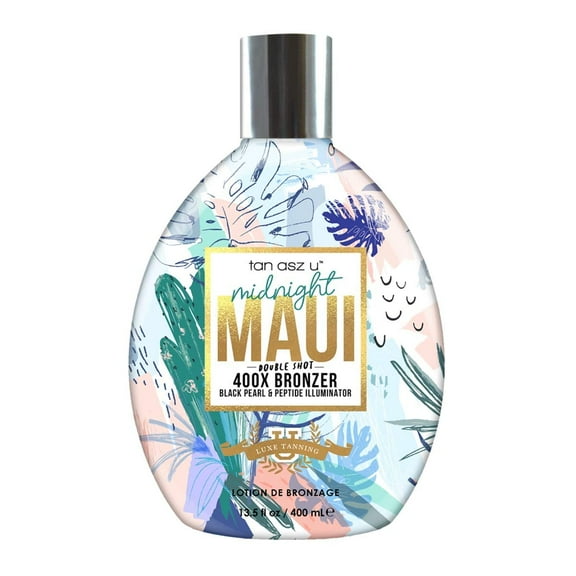 New TAN ASZ U Midnight Maui Double Shot 400X Bronzer Cream- 13.5 oz