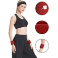 thumbnail image 2 of Hanerdun 6PCS Sports Wristbands Sweatbands Wrist Bands for Women Men Athletic Cotton Sweat Band Red, 2 of 5