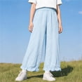 thumbnail image 5 of Antinious Children Girls Solid Elastic Waist Multi Outer Pockets Ruffle Versatile Full Length Pants, 5 of 5