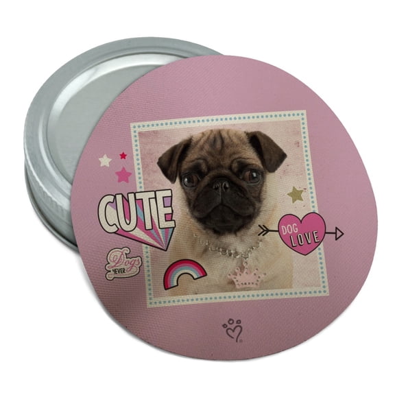 Cute Pug Puppy Dog Love Round Rubber Non-Slip Jar Gripper Lid Opener