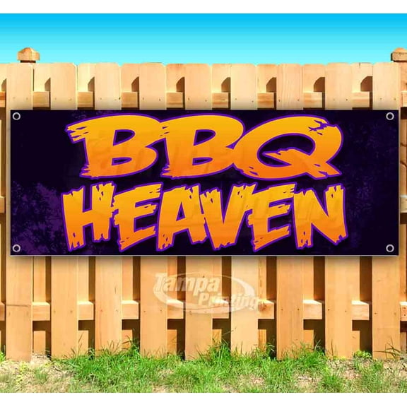 BBQ Heaven 13 oz Vinyl Banner With Metal Grommets