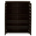 thumbnail image 4 of Bowery Hill Contemporary 2 Door Wooden 15 Pairs Shoe Cabinet in Dark Brown, 4 of 5