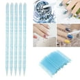thumbnail image 3 of 100 Pcs Nail Care Cuticle Pusher, Nail Care Sticks for Cuticle Pusher Rubber Cleaning Pen Dead Skin Cleaner Peeling Peeling Nail Art Manicure Tool(blue), 3 of 5