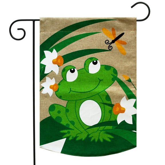 Briarwood Lane Happy Frog Burlap Garden Flag