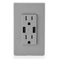 thumbnail image 3 of Leviton 2-Port USB Charger & Tamper-Resistant Duplex Receptacle, 15A, Gray (T5632-GY), 3 of 4