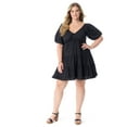 thumbnail image 5 of Jessica Simpson Women's Plus Size Adalle Tiered Denim Mini Dress, Sizes 0X-5X, 5 of 5