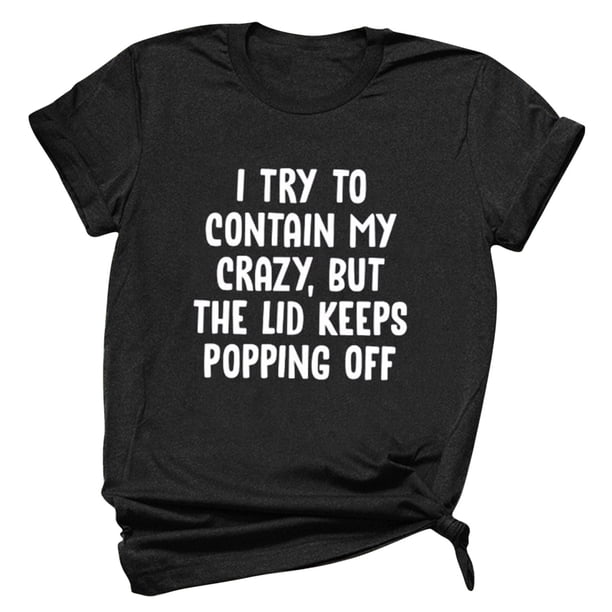 Camiseta de mujer Camisetas divertidas y lindas de manga corta Camiseta con estampado de letras divertidas Regalo Tops Blusa Regalo para parejas Pompotops hfajkhk127046