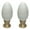 White - Pack of 2, variant on Royal Designs, Inc. Ceramic Egg Shaped Lamp Finial for Lamp Shade, F-5048WH-1, Polished Brass, Single