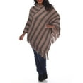 thumbnail image 3 of White Mark Women's Plus Size Hooded Stripe Casandra Poncho, 3 of 5
