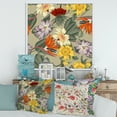 thumbnail image 2 of Designart 'Ancient Exotic Flowers In Orange and Yellow' Traditional Framed Canvas Wall Art Print, 2 of 5