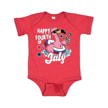 

Inktastic Happy 4th of July with Patriotic Flamingo Gift Baby Boy or Baby Girl Bodysuit