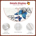 thumbnail image 4 of Daiia Blue Flying Butterflies Drawing Merry Christmas Tree Skirt , Xmas Large Lace-up Tree Skirt, Santa Snowflakes Rustic Home Decorations New Year Party Farmhouse Decor-48", 4 of 7