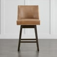 thumbnail image 3 of CHITA 26 inch Swivel Upholstered Counter Height Bar Stools with Full Back Set of 2,Faux Leather in Cognac Brown, 3 of 8