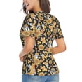 thumbnail image 2 of Goofa Sunflowers Bee Pattern Women's Slim-Fit Short-Sleeve V-Neck T-Shirt,Classic-Fit Short-Sleeve V-Neck T-Shirt-XX-Large, 2 of 5