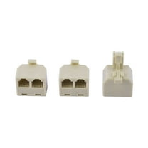 RJ11 6P4C  1 Male to 2 Female Port Network Cable Plug Ethernet Splitter
