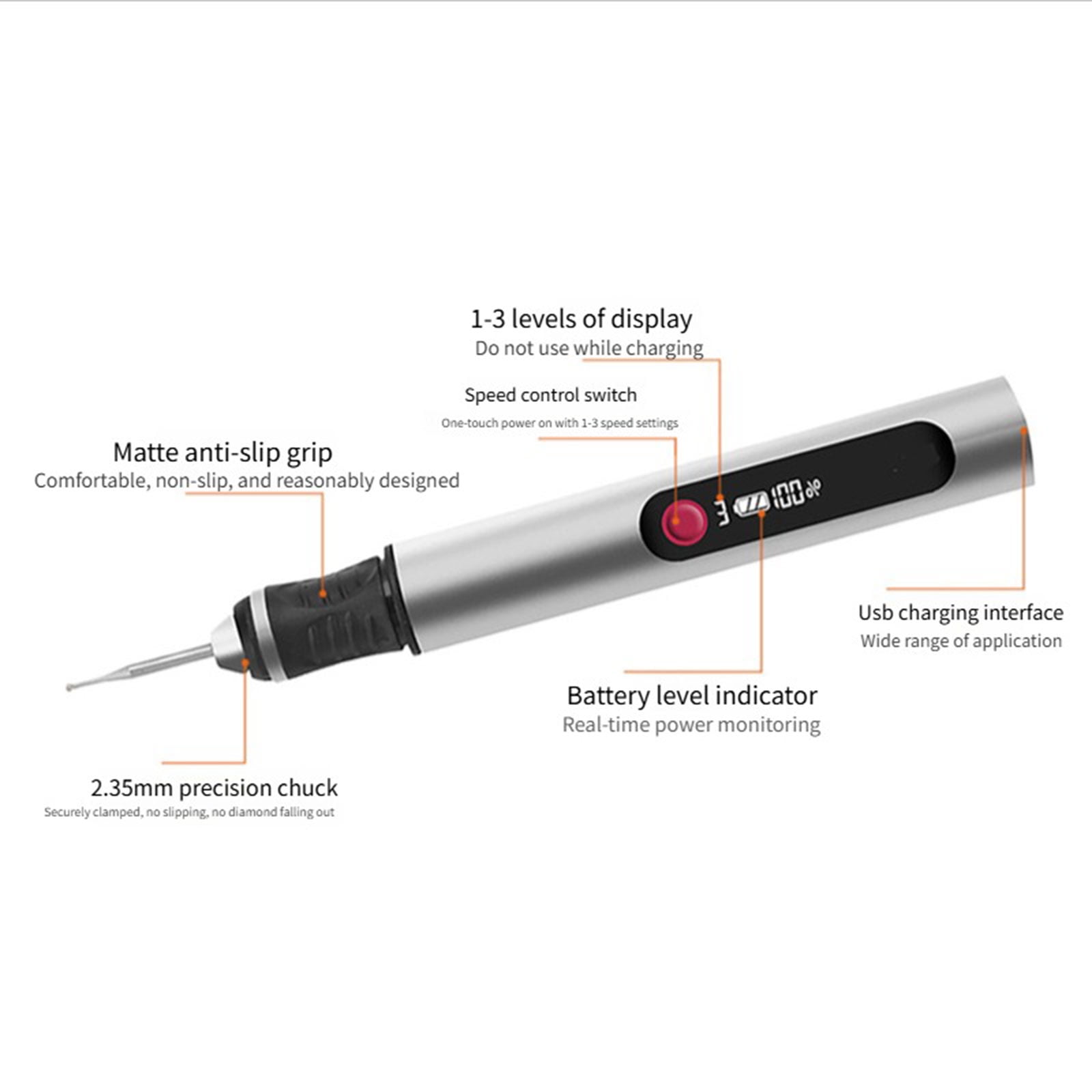 Multi-Function Engraving Pen Set, 3-Speed Adjustable Tool for Metal Glass & Ceramics, Portable Cordless Design