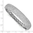 thumbnail image 2 of Sterling Silver Rhodium Plated With Cubic Zirconia Hinged Bangle Bracelet - Measures 11mm Wide, 2 of 2