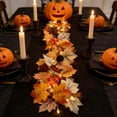 thumbnail image 4 of Fall Decorations for Home, 71 inch Fall Garland with Lights, Glowing Artificial Maple Leaves Home Decor Thanksgiving and Halloween, Bright colors, 4 of 9