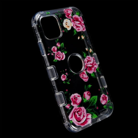 Cover for Apple iPhone 11 Pro Hybrid Dual Layer Transparent Flower Design Hard PC Cases Shockproof TPU Rugged Phone Case Fit iPhone 11 Pro [{{ color }}]