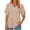 Beige, variant on .Women's V Neck Flutter Short Sleeve Casual T-Shirt, Solid Color Loose Curved Hem Basic Blouse.Green.S