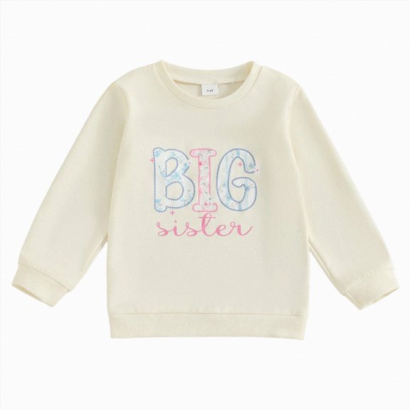 Gubotare Cute Sweatshirt for Teen Girls Girls Tops Long Sleeve Cute Shirring Fashion Pullover Sweatshirts 5T 6T (White,5-6 Years)