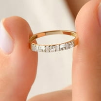 vylahjewellery Baguette Cut Moissanite Diamond Engagement Ring Classic Anniversary Wedding Rings and Band, Timeless Plated Yellow Gold Birthstone Stackable Jewelry Gift for Her