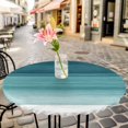 thumbnail image 6 of Teal Turquoise Ombre Round Tablecloth for 36-44 Inch Tables,Fitted Table Cover with Elastic Edge,Modern Abstract Gradient Lines Waterproof Outdoor Table Cloth Protector for Patio Garden Dinner Picnic, 6 of 9