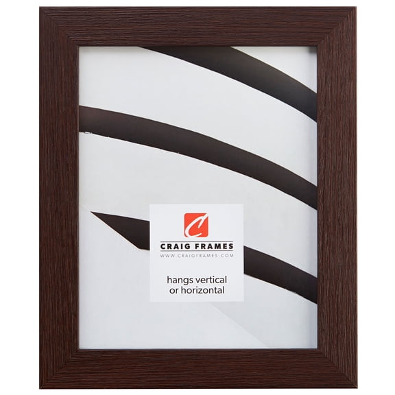 Craig Frames Bauhaus 125, 12 x 16 Inch Picture Frame, Brown Wood Grain