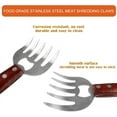 thumbnail image 6 of Meat Shredding Claws Stainless Steel Pulled Pork Shredder Meat Claws for BBQ Shredding Pulling Handing Lifting & Serving Pork Turkey Chicken with Long Wood Handle (2 PCS), 6 of 7