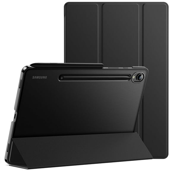 JETech Case for Samsung Galaxy Tab S9 Ultra 14.6-Inch, Translucent Back Tri-Fold Stand Protective Tablet Cover, Support S Pen Charging, Auto Wake/Sleep (Black)