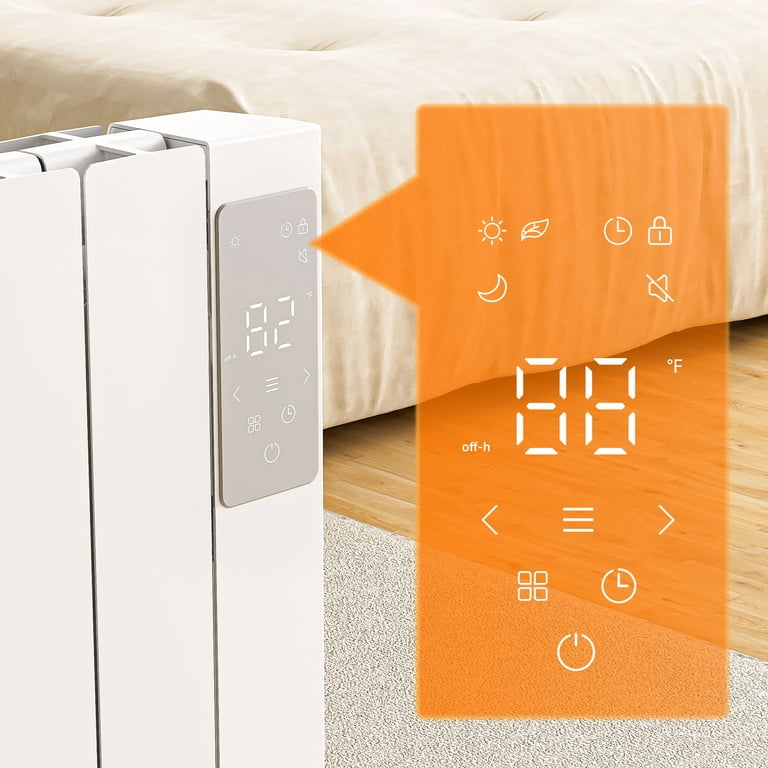 800W Convection Wall Panel Heater | Electric Space Heater With Remote, Timer, ECO Mode | Quiet, Fan-less Design
