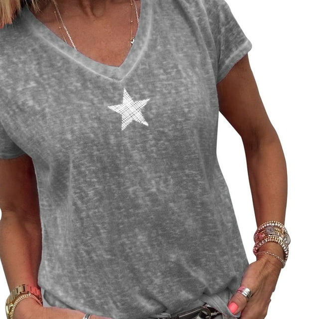 MesaSe Chemise Femme Col en V Manches Courtes Couleur Unie
