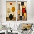 thumbnail image 1 of Designart "Conversing with Geometry Retro Artistry II" Modern Geometric Framed Wall Art Set Of 2 - Modern Gold Framed Canvas Set For Living Room Decor, 1 of 6