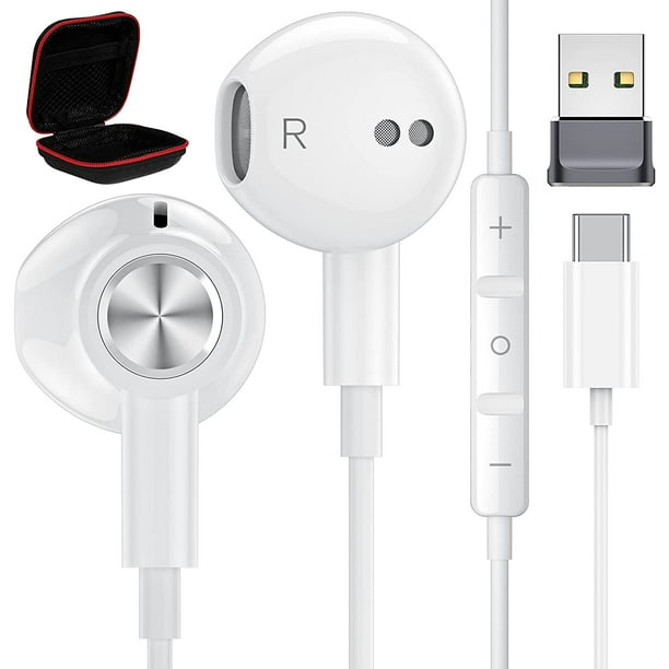 Écouteurs USB C pour Samsung S21 Ultra, APETOO Type C avec Adaptateur USB A  à C avec Écouteurs Magnétiques Micro 