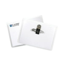 C-Line Name Badge Kits, Top Load, 4 x 3, Clear, Combo Clip/Pin, 50/Box (95743)