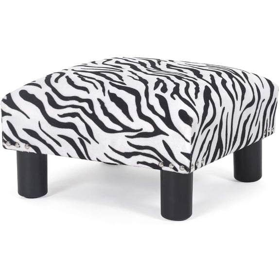 Homebeez Fabric Ottoman Footstool Square Footrest,Padded Foot Rest Stool Seat,Sofa Footrest Extra Seating for Living Room Entryway Office